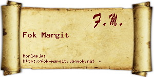 Fok Margit névjegykártya